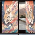 thumbnail image 2 of BZSMCE Window Curtain Panels Set Of 2 In Red Sun Hues Printed, 2 of 4