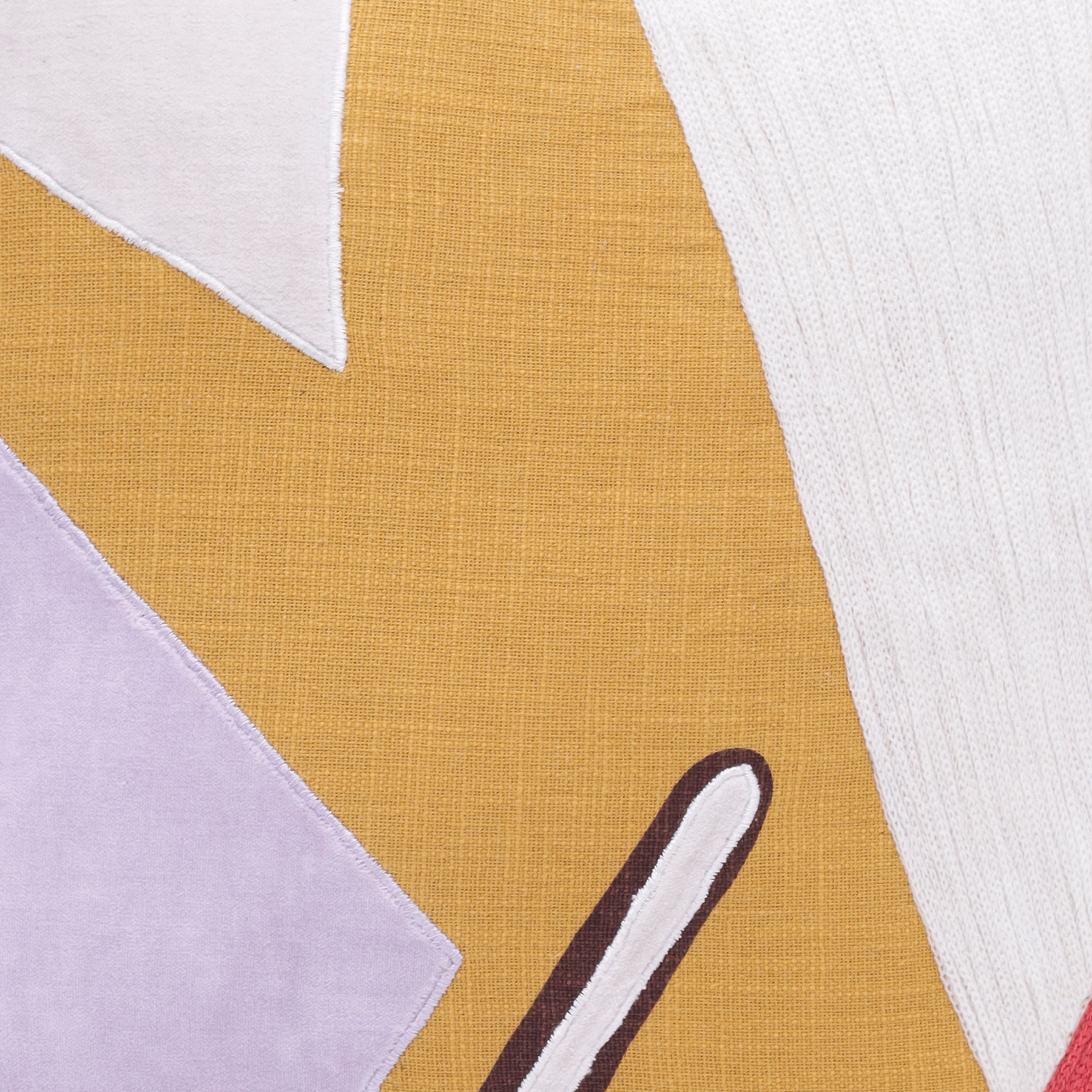 Harlow Hill Stacy Garcia Ochre/Lilac Abstract 20" x 20" Cotton Adult Decorative Feather Filled Pillow