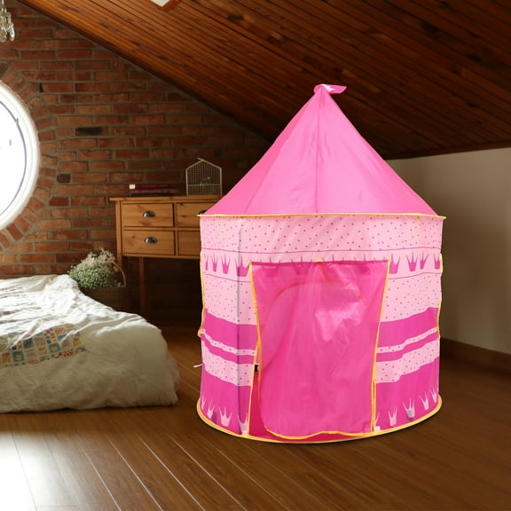 FUTUREORYY Kids Play Tent Pink Roll-up Door 1Set 53X41X41In