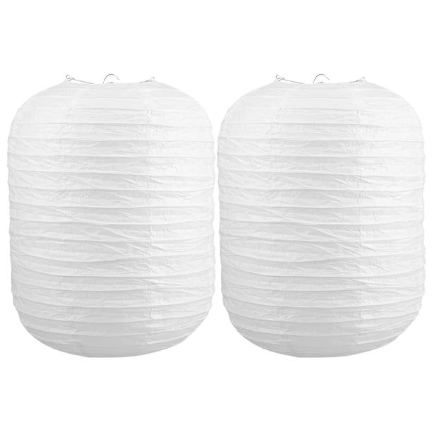 Linterna de papel DIY, pantalla de lámpara plegable, cubiertas de linterna colgantes en blanco, 2 uds.