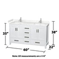 thumbnail image 4 of Wyndham Collection Sheffield 60" Metal Double Bathroom Vanity in Chrome/White, 4 of 4