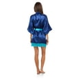thumbnail image 4 of Ashford & Brooks Women's Satin Kimono Bridesmaid Short Robe - Silky Bathrobe with Pockets, 4 of 5