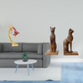 thumbnail image 2 of Elegantes figuras de bailarina y gato, elegante escultura de bailarina, juego de sujetalibros, arte de resina único, decoración de escritorio para el, 2 of 8