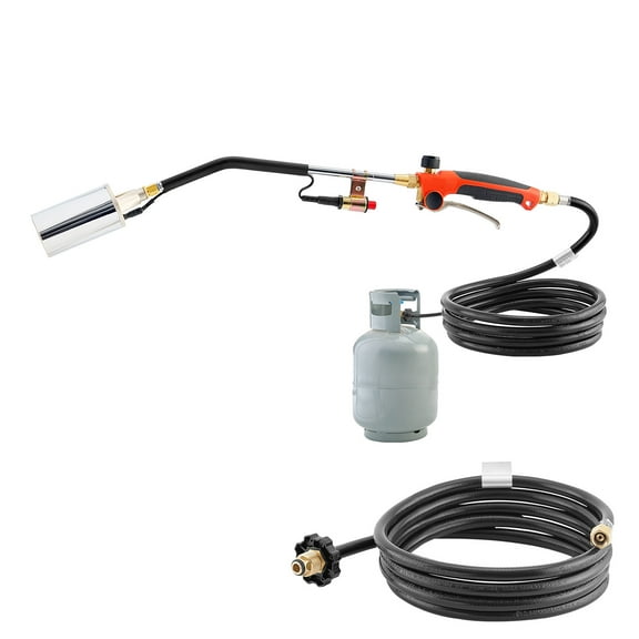 KFFKFF Propane Torch Weed Burner, 1,800,000 BTU Output with 10 ft Hose, Durable Blow Torch with Adjustable Flame and Turbo Trigger Ignition, for Garden, Ice, Snow, and Road Use