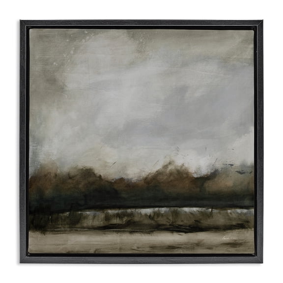 Stupell Industries Along The Canal Landscape Black Framed Floater Canvas Wall Art design by Pamela Munger, 18 x 18