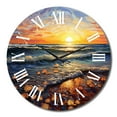 thumbnail image 4 of Designart "Beach Golden Sands Painting I" Nautical & Beach Oversized Wall Clock, 4 of 5