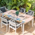 thumbnail image 2 of Happy Easter Table Cloths for 5 Foot Rectangle Tables, Spring Watercolor Bunny Eggs Flowers Pink Patio Waterproof Elastic Fitted Tablecloths, Washable Rectangular Table Cover for Camping, 2 of 8