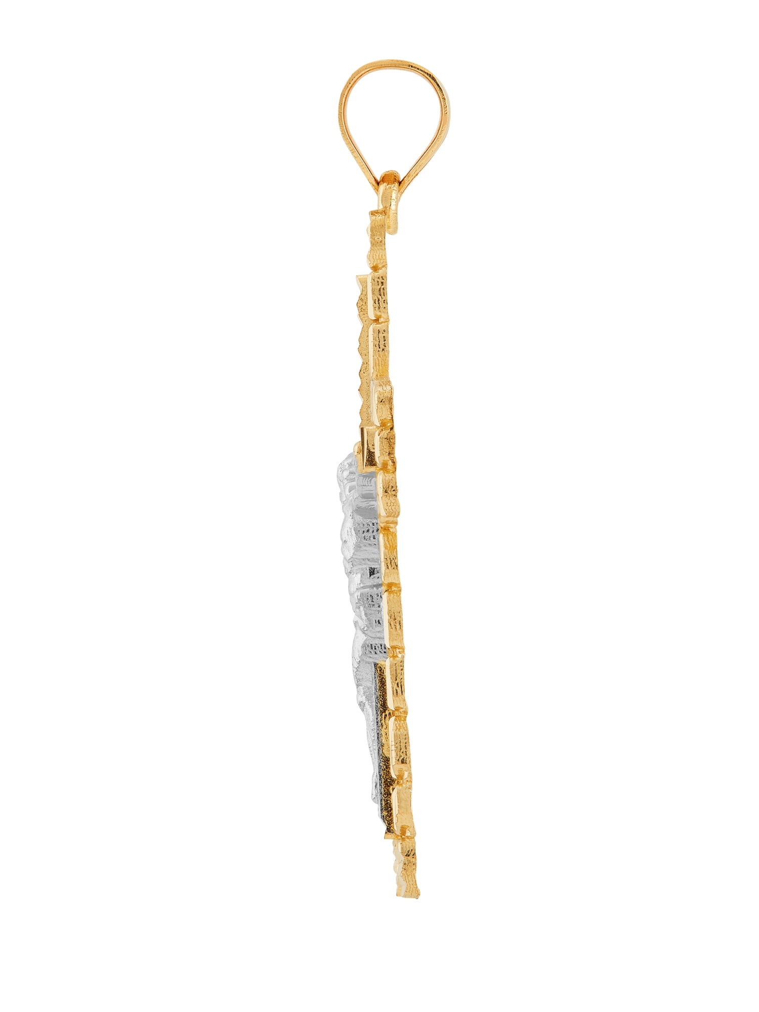 Brilliance Fine Jewelry 10K Yellow Gold with Rhodium Crucifix Cross Charm