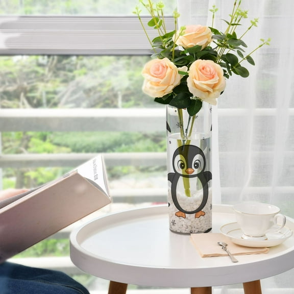 Penguins Cute Flower Vase Decorative Vases for Flowers Home Decor for Centerpieces Entryway Shelf Living Room