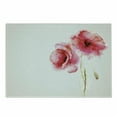 thumbnail image 1 of Flower Cutting Board, Spring Season Vivid Florals Red Poppies Watercolored Art Print, Decorative Tempered Glass Cutting and Serving Board, Small Size, Pale Green Hot Pink, by Ambesonne, 1 of 1