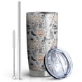 thumbnail image 2 of 20oz Tumblers White Halloween Skull Pumpkin Pattern Stainless Steel Vacuum Insulated Double Wall Travel Tumbler Cups Mug with Lid and Straw,Cleaning Brush for Cold & Hot Drinks, 2 of 7