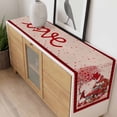 thumbnail image 4 of Red Valentine's Day Table Runner 48 Inches Long Farmhouse Dress Scarves, Vintage Love Heart Roses Truck Gnomes Dining Tablerunner for Coffee Table/Kitchen Island/Party Décor, 13" x 48", 4 of 8