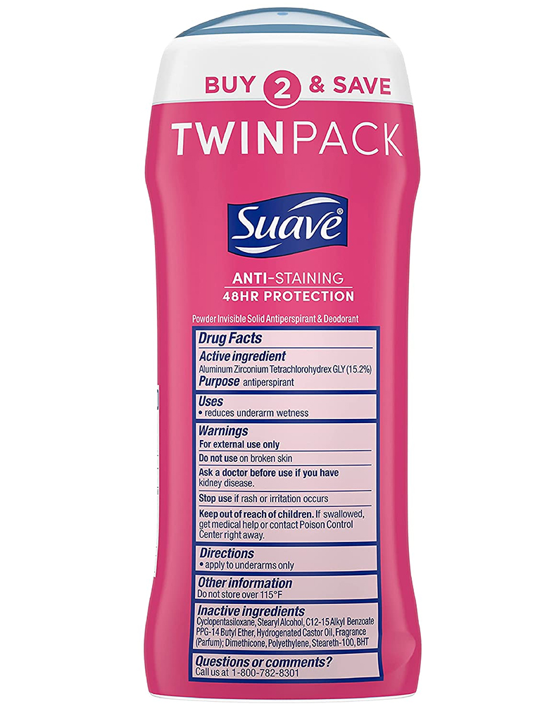 Suave Antiperspirant Deodorant, Powder, 2.6oz, 2 Pack - image 3 of 5