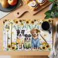 thumbnail image 2 of Spring Dog Placemats Set of 4, Sunflower Daisy Botanical Watercolor Placemats for Dining Table, Place Mats for Kitchen Tabletop, Waterproof Wipeable Dining Table Mats Set, 2 of 9