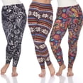thumbnail image 1 of White Mark Lot de 3 Leggings Grande Taille pour Femmes, 1 of 2