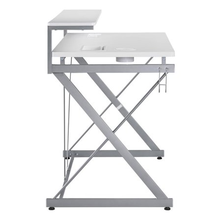 OSP Home Furnishings - Emulator Gaming Desk - White/ Carbon