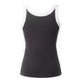 thumbnail image 5 of Women Summer Tops Womens Summer Sleeveless Tank Tops Ribbed High Neck Racerback Slim Fitted Color Block Casual Shirts Crop Thick Top Women Bodysuit College Clothes for Chiffon Business Dark Gray M, 5 of 5
