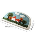 thumbnail image 3 of Half Round Bathroom Anti STeen Mat Flocked Foot Mat Bath Mats Rug Bathmats for Bathtub Washable Non Slip Absorbent Quick Dry Home Decor Accessories for Bathroom Floor Bathtub Showers, 16x24 Inch, 3 of 7