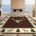 thumbnail image 2 of Design&I 3'x5' Ultra Soft Throw Mat, Hunting Trophy Motif With Bear Paw Print And Antler Tree Frame Deer Flowing None Fluffy Washable Easy Care Indoor rug for Bedside Hallway, 2 of 7
