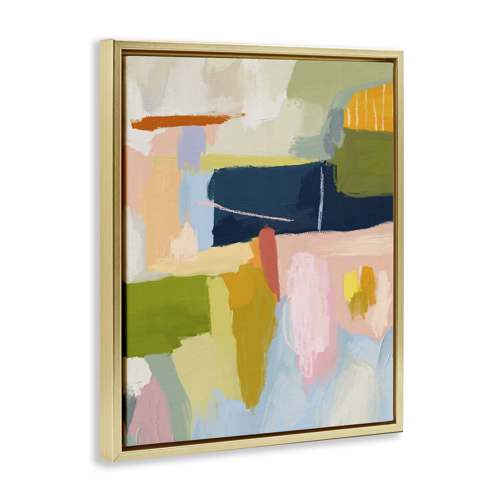 Stupell Industries Pastel Wonder Smattering Gold Framed Floater Canvas Wall Art, design by Lisa Nohren