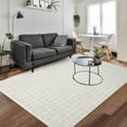 thumbnail image 1 of Area Rug Modern Geometric Indoor Doormat Soft Fuzzy Entryway Mat Washable Rug Checkered Design Small Rug for Living Room Bedroom Bedside Bathroom Non-Slip Backing Retro Rug Straw, 1 of 9