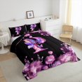 thumbnail image 3 of Erosebridal Butterfly Bedding Twin Comforter Set,Monogrammed P Down Comforter,Purple Flower Bedding Sets Twin with Comforter,Room Decor Reversible,2 Pieces, 3 of 7