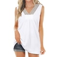thumbnail image 1 of Txlixc, camisetas sin mangas salvajes a la moda para mujer, chaleco sin mangas con cuello en V y costuras de encaje, camisetas sueltas informales de verano para verano Txlixc  Moda, 1 of 5