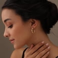 thumbnail image 2 of Charmsy Gold Plated Twisted Small C Hoop Earrings for Women 25 MM, 2 of 5