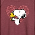 thumbnail image 3 of Peanuts - Snoopy Woodstock Xo Heart - Women's Lightweight French Terry Long Sleeve Shirt, 3 of 6