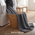 thumbnail image 6 of U by Bedsure Cooling Cotton Waffle Queen Size Blanket - Lightweight Breathable Summer Blanket of Rayon Derived from Bamboo for Hot Sleepers, Dark Grey, 90x90 inches, 6 of 8