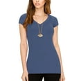 thumbnail image 4 of Made by Johnny Women's Basic Fitted Short Sleeve V-Neck T Shirt XXXL SKY_BLUE, 4 of 6