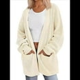 thumbnail image 3 of Cárdigan Extragrande de Punto Suave para Mujer con Bolsillos Albaricoque S, 3 of 8