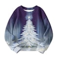 thumbnail image 4 of Blusas y camisas de manga larga con cuello redondo para niños Estampados navideños de manga larga Casual Suelto Forro polar para mayor calidez Sudadera con capucha de manga larga con cuello redondo pa, 4 of 5
