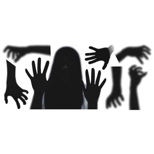 Etiqueta de la pared de Halloween PVC Scary figura femenina ventana puerta calcomanía decoración autoadhesiva para fiesta Methold HA007975-00