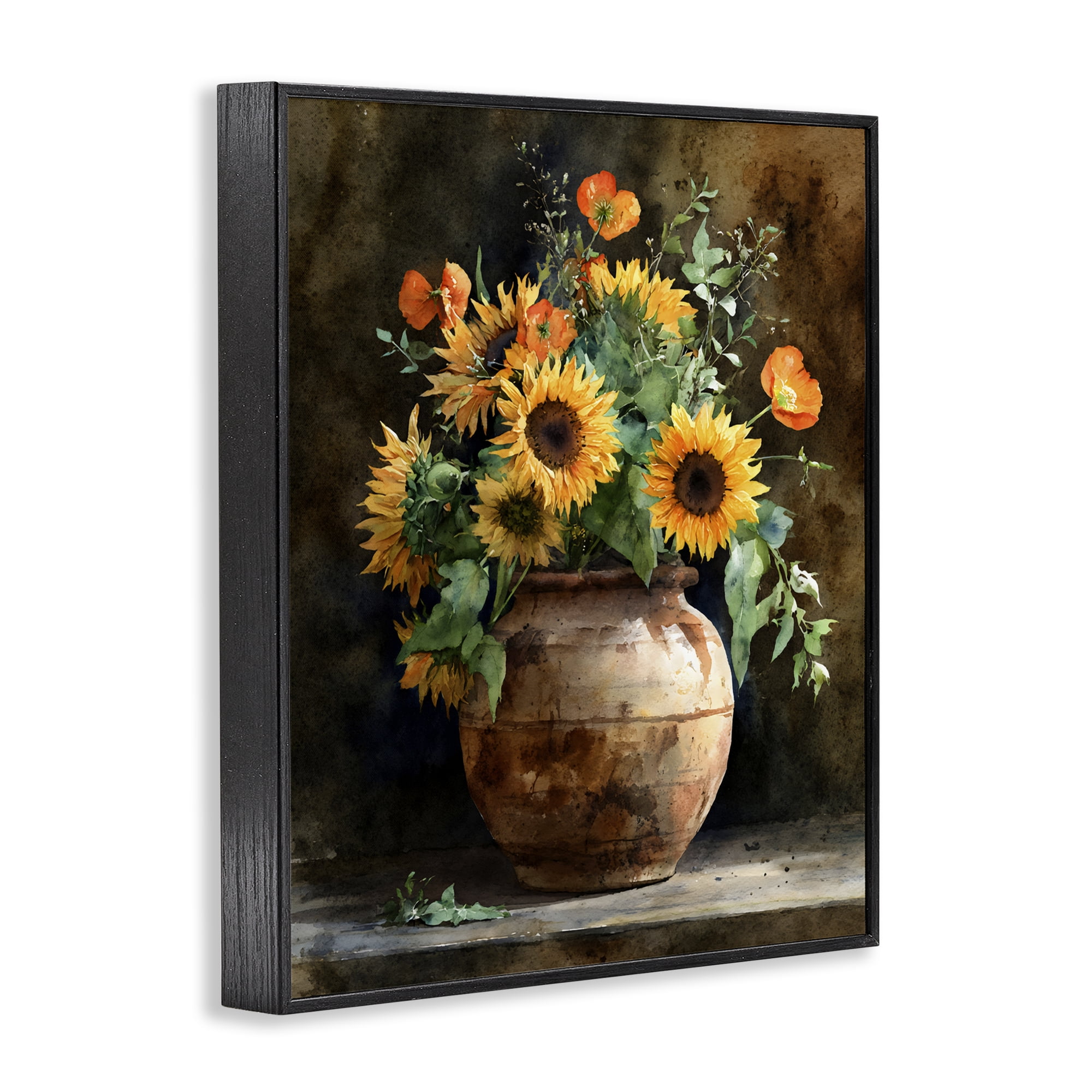 Stupell Industries Rustic Sunflower Display Black Framed Giclee Art, design by Franklyn Gregory