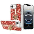 thumbnail image 2 of XPM for Apple iPhone 16e Phone Case, Diamonds 3D Butterfly Floral Design Bling Sparkly Glitter Hybrid Metal Fashion with Ring Stand Cover for Apple iPhone 16 E (6.1") (Red), 2 of 6