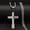 Silver, variant on Men’s Polished JESUS Engraved Cross Necklace, Classic Solid Latin Cross with Box Link Chain Christian Religious Daily Wear Jewelry
