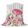 thumbnail image 6 of Mushroom Blanket Soft Cozy Warm Throw Blanket for Couch, Plush Fuzzy Flannel Fleece Blankets for Sofa, Pink Butterfly Rustic Botanical Leaf Bed Blankets Lightweight Gifts for Women, 50"x60", 6 of 9