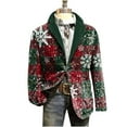 thumbnail image 2 of UQJfacai Christmas Suit for Men Lightweight Xmas Printed Blazer Casual One Button Holiday Party Fit Jacket with Pockets, 2 of 7