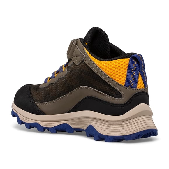 Merrell Moab Speed Mid Alternative Closure Waterproof Hiking Boot, Cobalt/Gold, 13 Wide US Unisex Big_Kid