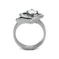 thumbnail image 3 of Women's 1.2 Ct Round Cut Cz 2 Piece Heart Shape Stainless Steel Wedding Ring Set, 3 of 6