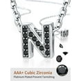 thumbnail image 4 of ChainsHouse Silver Initial Women Necklaces on Clearance Black Cubic Zironia Jewelry Gifts, 4 of 10