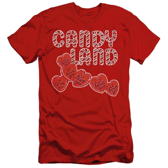 Candy Land I Love You S/S Adult 30/1 T-Shirt Red