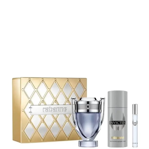 Set para Hombre Paco Rabanne Invictus 3 Piezas EDT y Desodorante