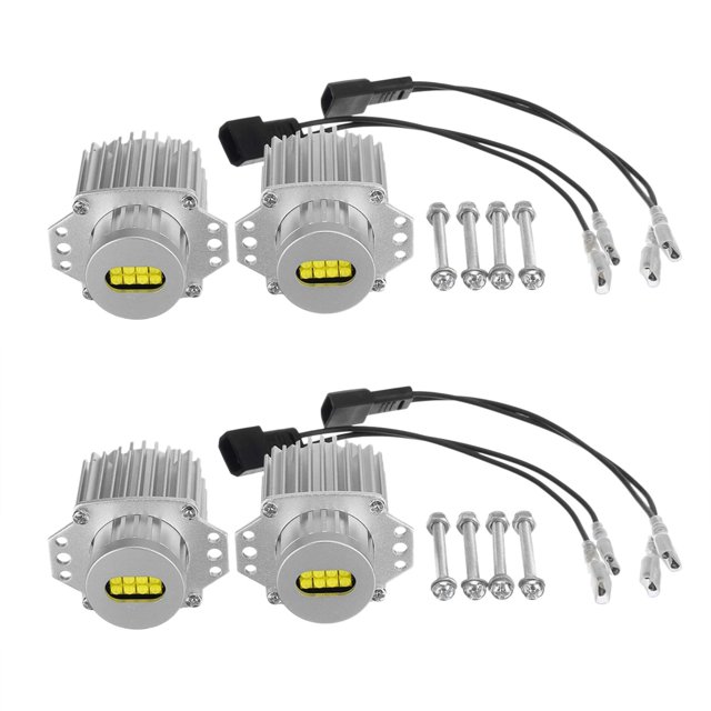 4 Piezas Angel Eyes CANbus 80W LED Faro Marcador Bombillas Sin Errores para BMW E90 E91 3 Series 2005-2008 Super Blanco