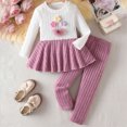 thumbnail image 2 of yboeqw Girl Clothes Cotton Soft Outfits Set A-Line Cute Embroidered Top & Pants Fall Home Outdoor 2 Piece,Size 10Y, 2 of 9