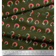 thumbnail image 2 of Soimoi Green Rayon Fabric Text & Paint Brush Art & Craft Print Fabric by the Yard 42 Inch Wide, 2 of 3