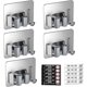 thumbnail image 1 of Mop Broom Holder, 5 Pcs Stainless Steel Self Adhesive Mop Holder Wall Mounted with Hooks Hanger Nail Free Glue Auxiliary Stickers, Self-Adhesive Broom Holder for Bathroom, Kitchen(Silver), 1 of 5