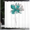 thumbnail image 3 of Ambesonne Watercolor Flower Shower Curtain, Poppy Flower Art, 69"Wx70"L, Jade Green, 3 of 4