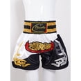 thumbnail image 5 of Sinleey Kids Boy Muay Thai Boxing Shorts Boxing Trunks Fight Training Shorts Grappling Martial Arts Black&White S/140, 5 of 8